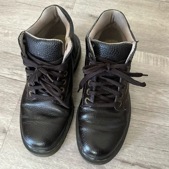 Dr. Martens Harrisfield Leather Boots Dark Brown Men’s Size 8 - Picture 3 of 10